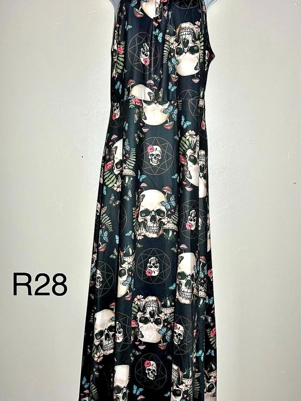 Skull Print Maxi Dress XL Like New